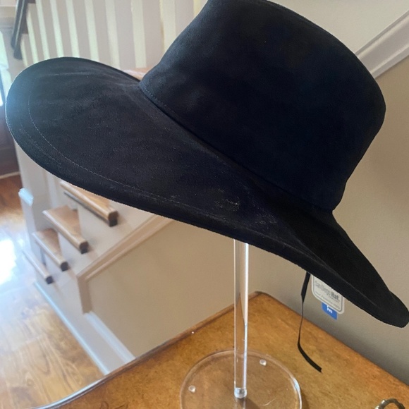 NWT Anthropologie San Diego Hat Company Black Faux Suede Fedora - Picture 8 of 11